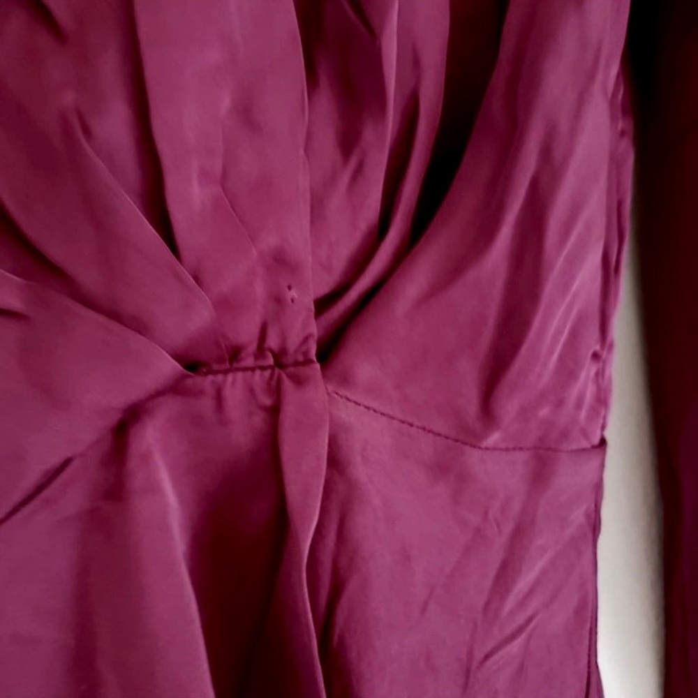 YFB Avery Peplum Cranberry Long Sleeve Blouse Size Small - Picture 7 of 7